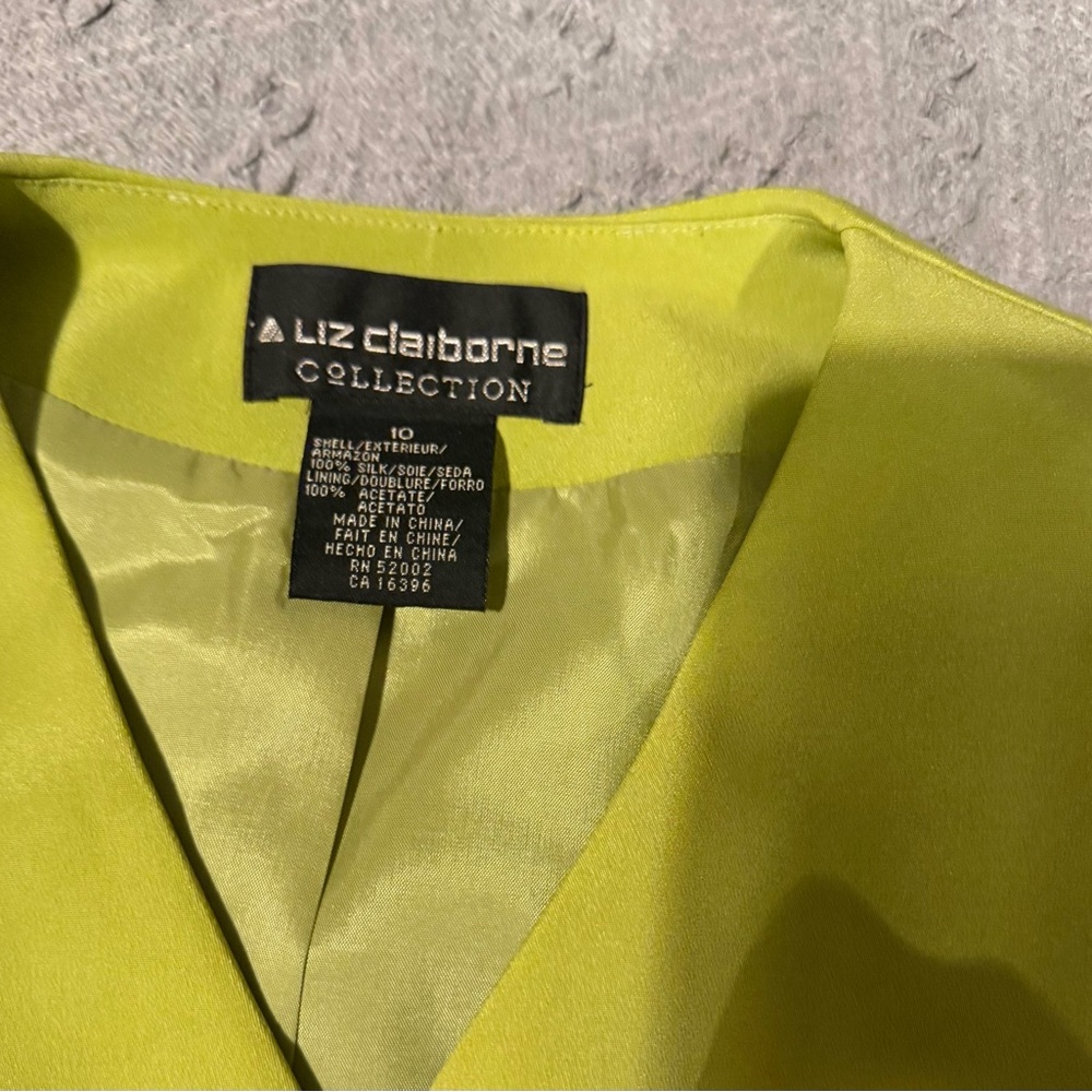 Liz Claiborne Silk Lime Green Women's Vest - Picture 2 of 10
